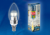 LED-C37P-5W/WW/E14/CL ALC02SL Лампа светодиодная пятилепестковая. Форма "свеча", прозрачная колба. Материал корпуса алюминий. Цвет свечения теплый бел
