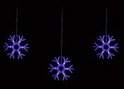 ULD-E1503-036/DTA BLUE IP20 SNOWFLAKES-1 Занавес светодиодный фигурный "Снежинки-1",  1,5х0,3м. 6 подвесов. 36 светодиодов. Синий свет. Провод прозрач