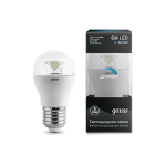 Лампа светодиодная диммируемая E27 6W 4100К шар прозрачный 105202206-D