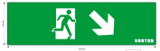 Знак "фигура/стрелка вправо вниз" для аварийно-эвакуационного светильника IP65