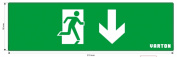 Знак "фигура/стрелка вниз" для аварийно-эвакуационного светильника IP65
