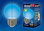 LED-G45-0,65W/BLUE/E27 Лампа светодиодная для декоративной подсветки UNIEL. Цвет голубой. Упаковка картон.