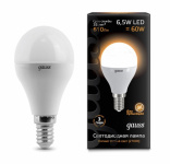 Лампа Gauss LED Globe E14 6.5W 2700K 1/10/50