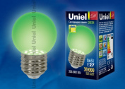 LED-G45-0,65W/GREEN/E27 Лампа светодиодная для декоративной подсветки UNIEL. Цвет зеленый. Упаковка картон.