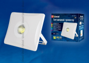 ULF-F11-50W/DW IP65 180-240В WHITE Прожектор светодиодный. Корпус белый. Цвет свечения дневной белый. Упаковка картон.