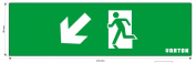 Знак "фигура/стрелка влево вниз" для аварийно-эвакуационного светильника IP65