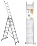 Лестница алюминиевая, ЛА3х10, 3х секционная х 10 ступеней, h=6270 мм, Народная