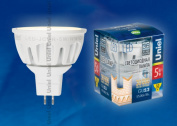 LED-JCDR-5W/WW/GU5.3/FR ALM01WH пластик Uniel 08143