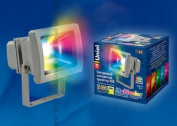 ULF-S01-10W/RGB IP65 110-240В Прожектор светодиодный. Корпус серый. Цвет свечения мультиколор Степень защиты IP65. Картонная упаковка