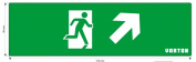 Знак "фигура/стрелка вправо вверх" для аварийно-эвакуационного светильника IP65