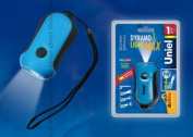 S-DL001-CA Blue Фонарь Uniel серии Стандарт «Dynamo Light — 1 max», пластиковый корпус, 1 Watt Led, упаковка — кламшелл, 1 х 3.6V Ni-MH в/к, цвет — си