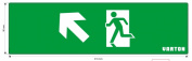 Знак "фигура/стрелка влево вверх" для аварийно-эвакуационного светильника IP65