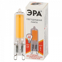  Лампочка светодиодная ЭРА STD LED JCD-6W-GL-827-G9 G9 6Вт капсула теплый белый свет