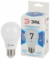  Лампочка светодиодная ЭРА STD LED A60-7W-840-E27 E27 / Е27 7Вт груша нейтральный белый свет