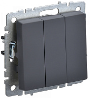  BRITE Выключатель 3-клавишный 10А ВС10-3-0-БрГ графит IEK