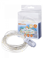  Гирлянда светодиодная "Роса50" 50LED, 5м, 3000К, 2хCR2032, TDM