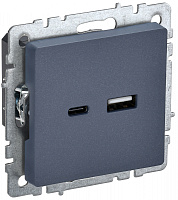  BRITE Розетка USB A+C 18Вт РЮ11-1-БрМ маренго IEK