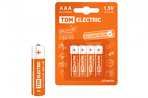  Элементы питания LR03 AAA Alkaline 1,5V BP-4 TDM