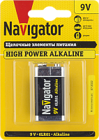  Элемент питания алкалиновый "крона" 6LR61 94 756 NBT-NE-6LR61-BP1 (блист.1шт) Navigator 94756