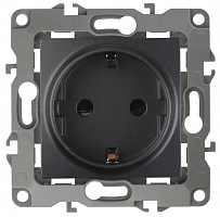  12-2101-05 ЭРА Розетка 2P+E Schuko, 16A-250В, IP20, Эра12, антрацит (10/100/2800)
