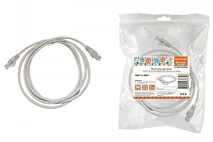  Патч-корд народный U/UTP Cat 5e 4PR 24AWG PVC, литой 0,5 м, серый