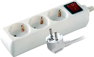  Volsten S 3x3-ZDV (э/удл., земля, выключ.,дети, 3 гн. 3 м., 10А, 2200 Вт, ПВС 3х0.75)