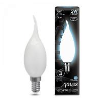  Лампа Gauss Filament Свеча на ветру 5W 450lm 4100К Е14 milky LED 1/10/50