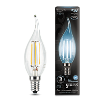  Лампа Gauss Filament Свеча на ветру 5W 450lm 4100К Е14 LED 1/10/50