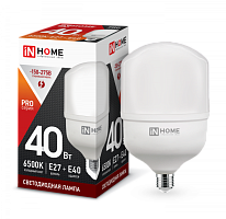  Лампа светодиодная LED-HP-PRO 40Вт 230В Е27 с адаптером E40 6500К 3800Лм IN HOME
