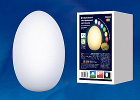  ULG-R003 019/RGB IP54 EGG Светильник декоративный светодиодный «Яйцо». Аккумуляторный (в/к). 14*19см. RGB свет. TM Uniel.