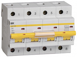  KARAT Автоматический выключатель ВА47-100 4P D 6А 10кА IEK