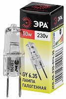  Лампочка галогенная ЭРА GY6.35-JCD-50W-230V GY6.35 50Вт капсула теплый белый свет