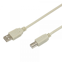  Кабель USB-А– USB-B, 2,4А, 3м, ПВХ, серый REXANT