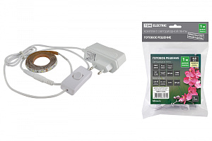  Комплект светодиодной ленты SMD2835-60 LED/м-12 В-4,8 Вт/м-IP20-3000 К (1 м), 6 Вт TDM