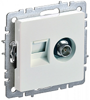  BRITE Розетка двойная TV+RJ45 кат.5E РТВ/РК12-БрЖ жемчуг IEK