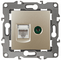  12-3110-04 ЭРА Розетка комбинированная RJ45+TV, IP20, Эра12, шампань (10/100/2800)