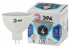  Лампочка светодиодная ЭРА STD LED MR16-4W-840-GU5.3 GU5.3 4Вт софит нейтральный белый свет