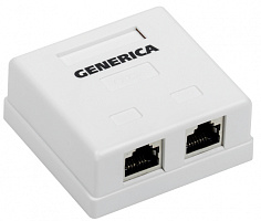  Розетка информационная настенная RJ45 кат.5E FTP 2 порта GENERICA