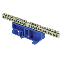  Шина "0" N (6x9мм) 24 отв. цинк синий изолятор на DIN-рейку EKF PROxima