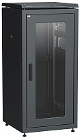  ITK LINEA N Шкаф сетевой 19" 24U 600х600мм стеклянная передняя дверь задняя металлическая черный