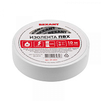  Изолента ПВХ REXANT 19 мм х 25 м, белая, упаковка 5 роликов