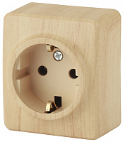  11-2203-11 ЭРА Розетка 2P+E Schuko, 16A-250В, IP20, ОУ, Эра Эксперт, сосна (16/160/3200)