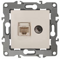  12-3110-02 ЭРА Розетка комбинированная RJ45+TV, IP20, Эра12, слоновая кость (10/100/3200)