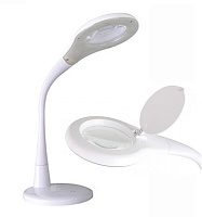  Camelion KD-790  C01 белый LED(Свет-к настол,7 Вт,230 В,лупа 3х/5х, сенс.вкл, 4 ур.ярк,4000К)