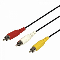  Шнур 3 RCA - 3 RCA, 1,5м, черный REXANT