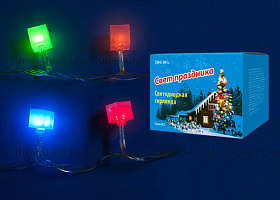  ULD-S0700-050/DTA MULTI IP20 CUBES-1 Гирлянда светодиодная с контроллером «Кубики», 50 светодиодов, 7 м, разноцветная, IP20,провод прозрачный