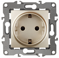  12-2101-04 ЭРА Розетка 2P+E Schuko, 16A-250В, IP20, Эра12, шампань (10/100/2800)