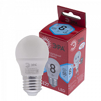  Лампочка светодиодная ЭРА RED LINE LED P45-8W-840-E27 R E27 / Е27 8Вт шар нейтральный белый свет