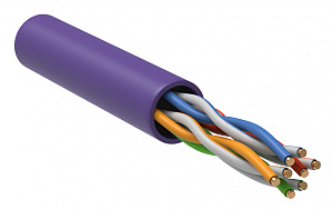  ITK Витая пара U/UTP кат.5E 4х2х24AWG solid LSZH нг(А)-HF фиолетовый (305м)