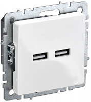  BRITE Розетка USB A+A 5В 3,1А РЮ10-1-БрБ белый IEK